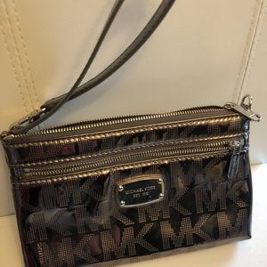 Micheal Kors dark metallic silver clutch!